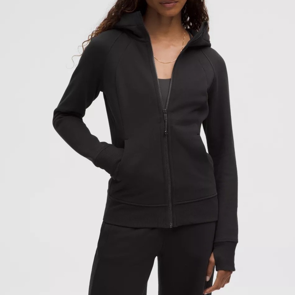 Lululemon Scuba Full-Zip Hoodie Black Women's Size S Thumbholes Fleece Sweater